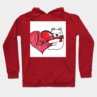 polar bear in love Hoodie